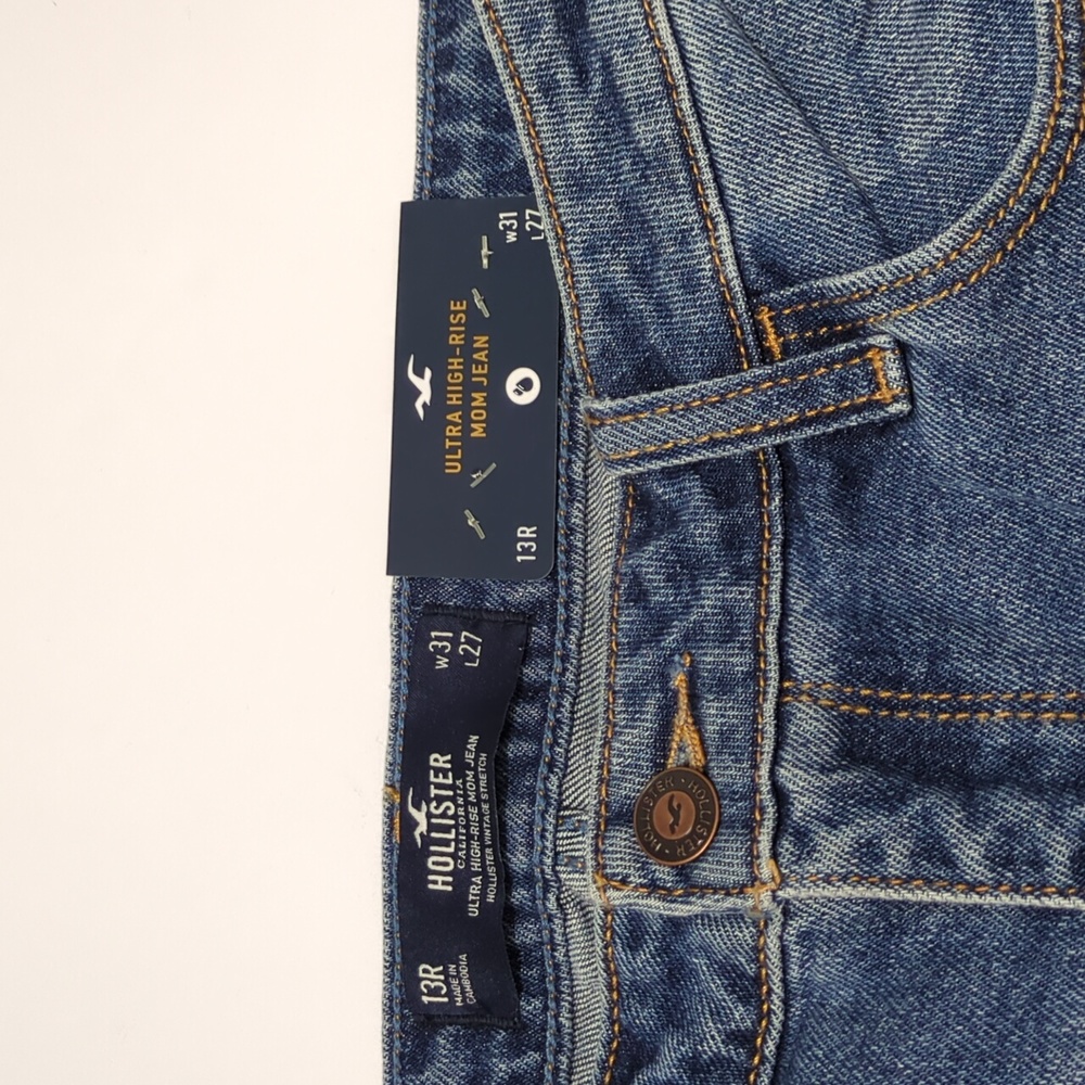 Hollister Women's High Rise Distressed Mom Denim Jeans - Picture 10 of 11